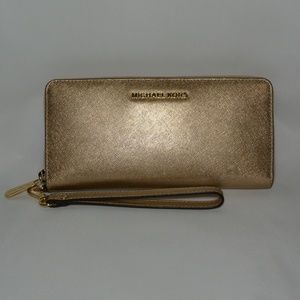 Michael Kors Metallic Leather Continental Wallet